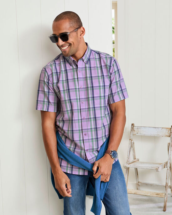 Short Sleeve Casual Check Shirt