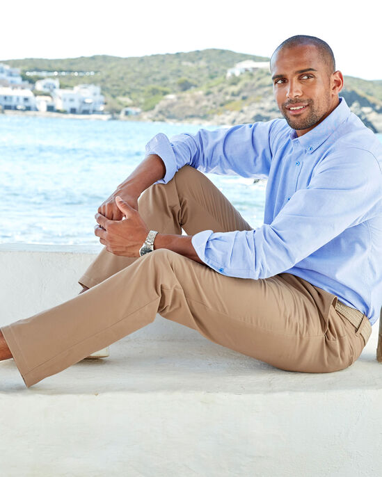 Flat Front Stretch Chino Trousers